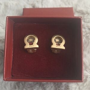 Salvatore Ferragamo  Gancini Clip On Earrings Golden .